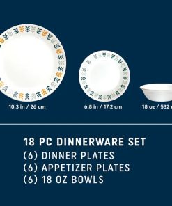 Alternative view of Corelle dinnerware platesplates Anders 18-piece Dinnerware Set, Service for 6