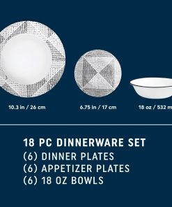 Alternative view of Corelle dinnerware platesplates Odisha 18-piece Dinnerware Set, Service for 6
