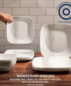 Alternative view of Corelle dinnerware platesplates Square Wandering Grove 9 Salad Plate