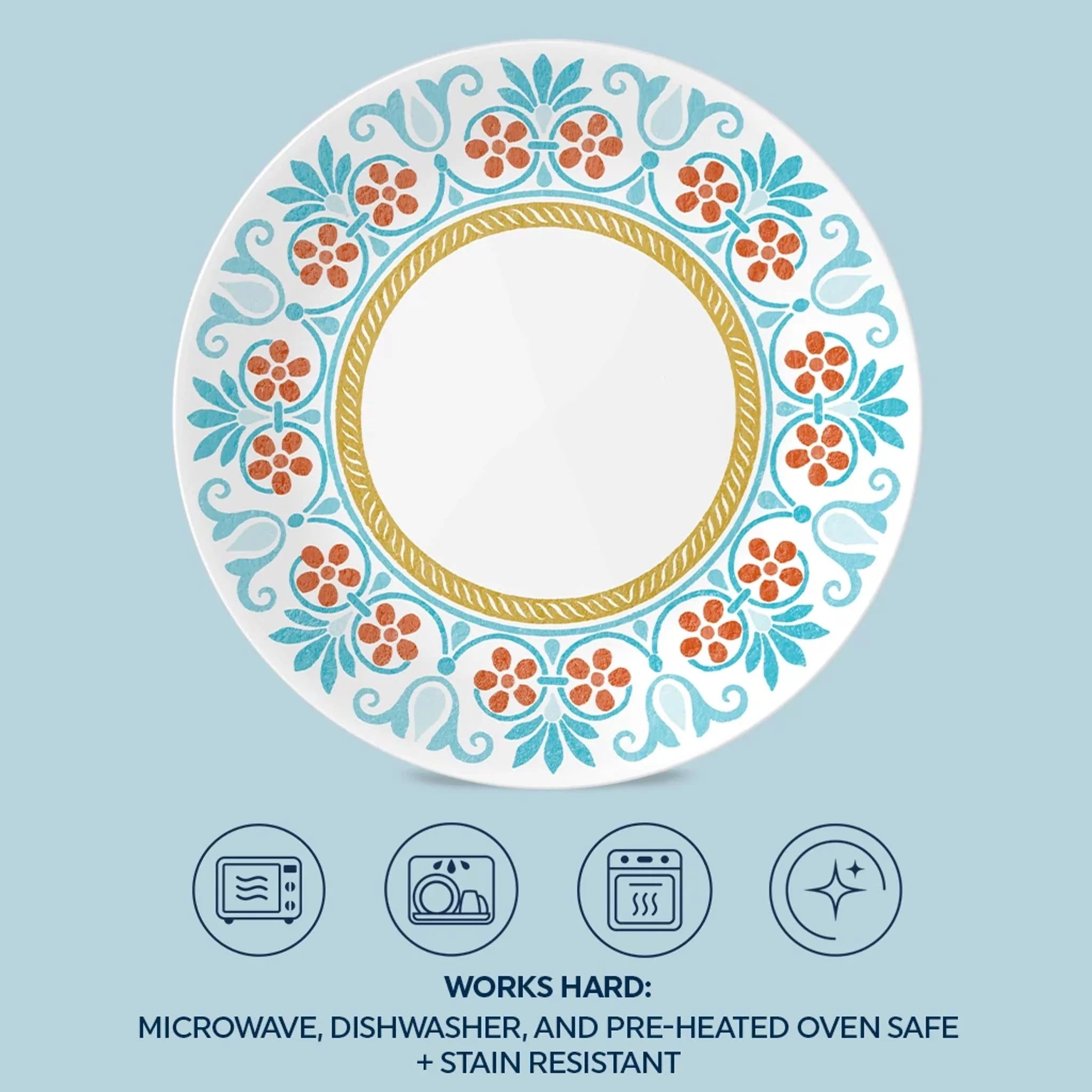 Corelle dinnerware platesplates Global Collection Terracotta Dreams, 8.5 Salad Plates, 6-pack - Image 4