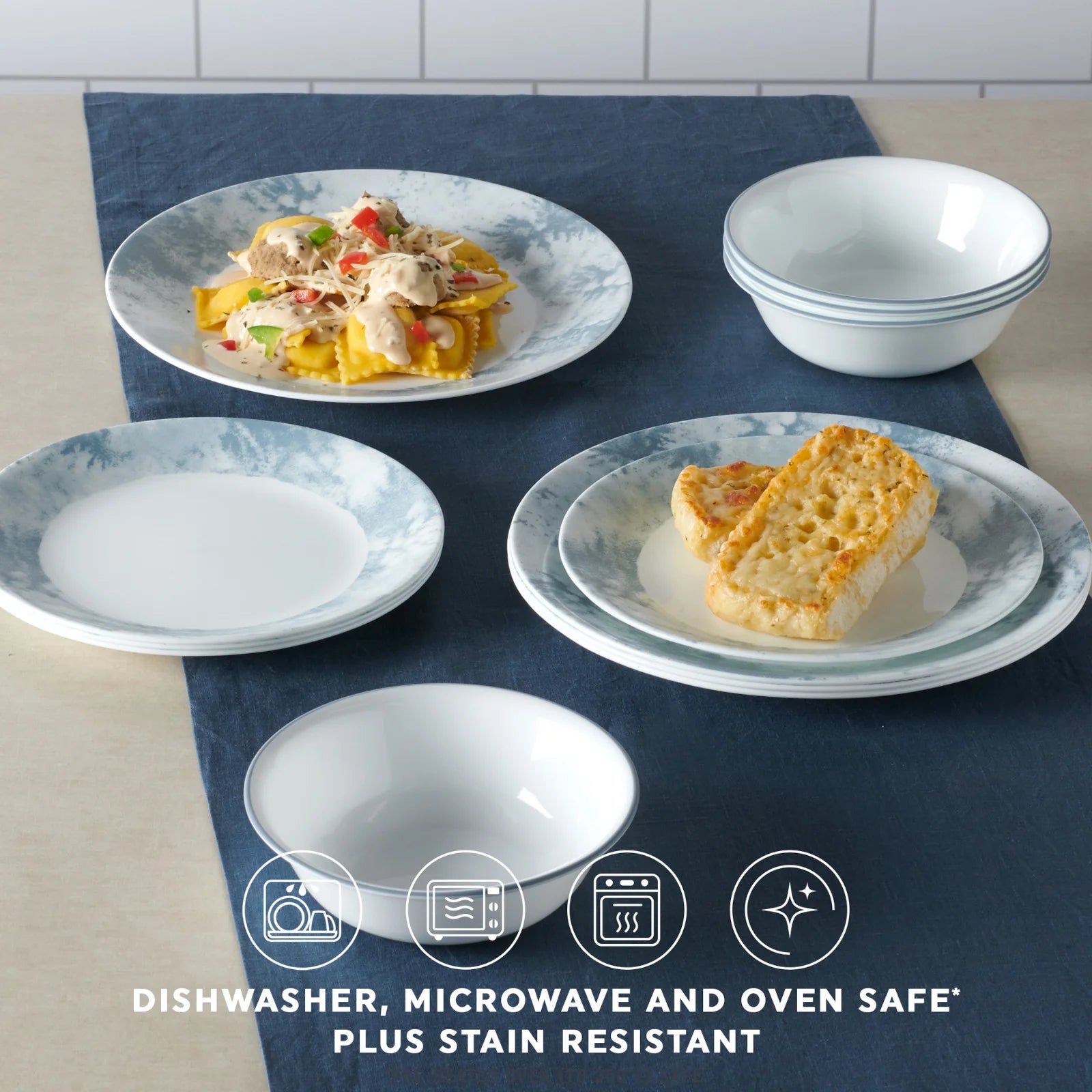 Corelle dinnerware platesplates Salt Wash 12-piece Dinnerware Set, Service for 4 - Image 4