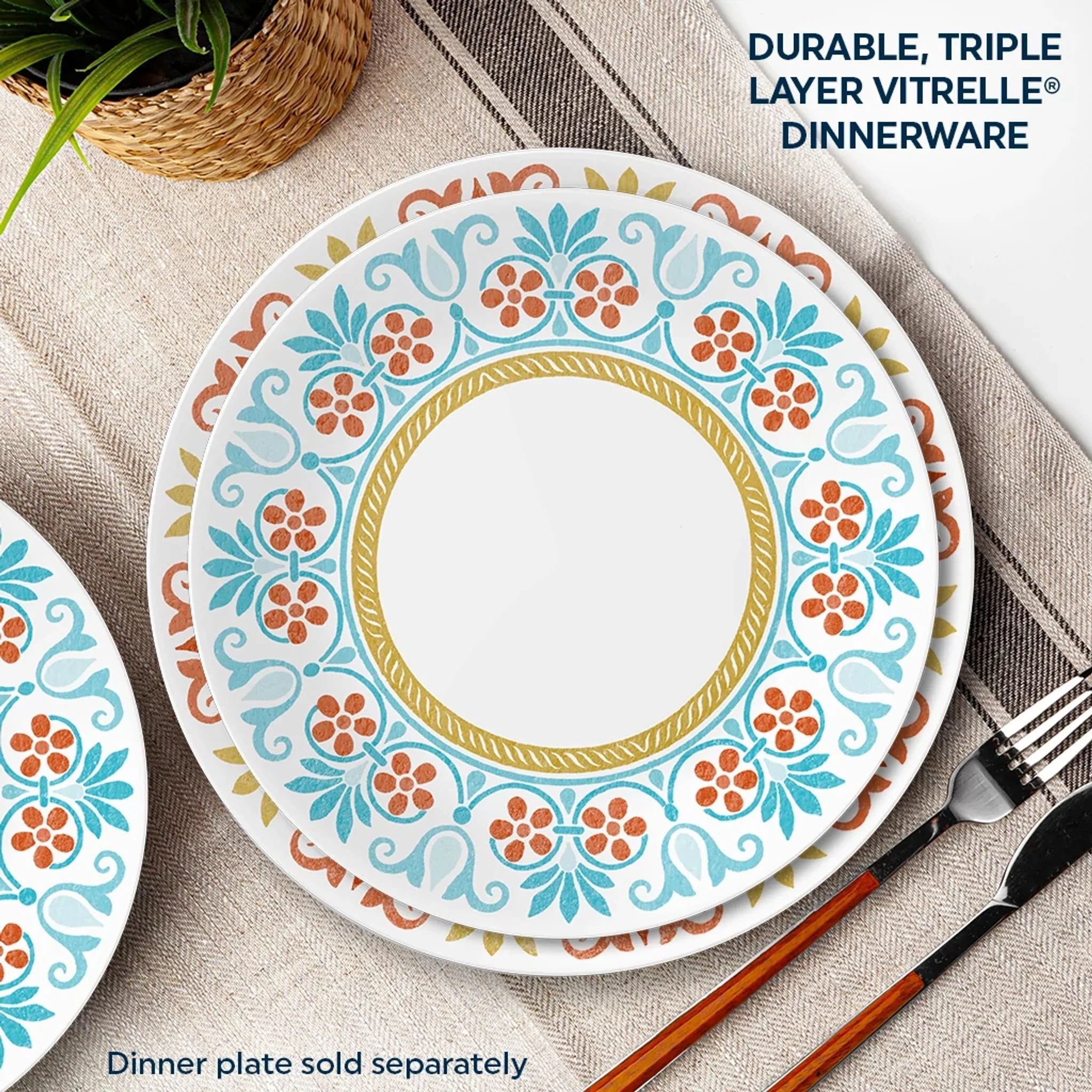 Corelle dinnerware platesplates Global Collection Terracotta Dreams, 8.5 Salad Plates, 6-pack - Image 3