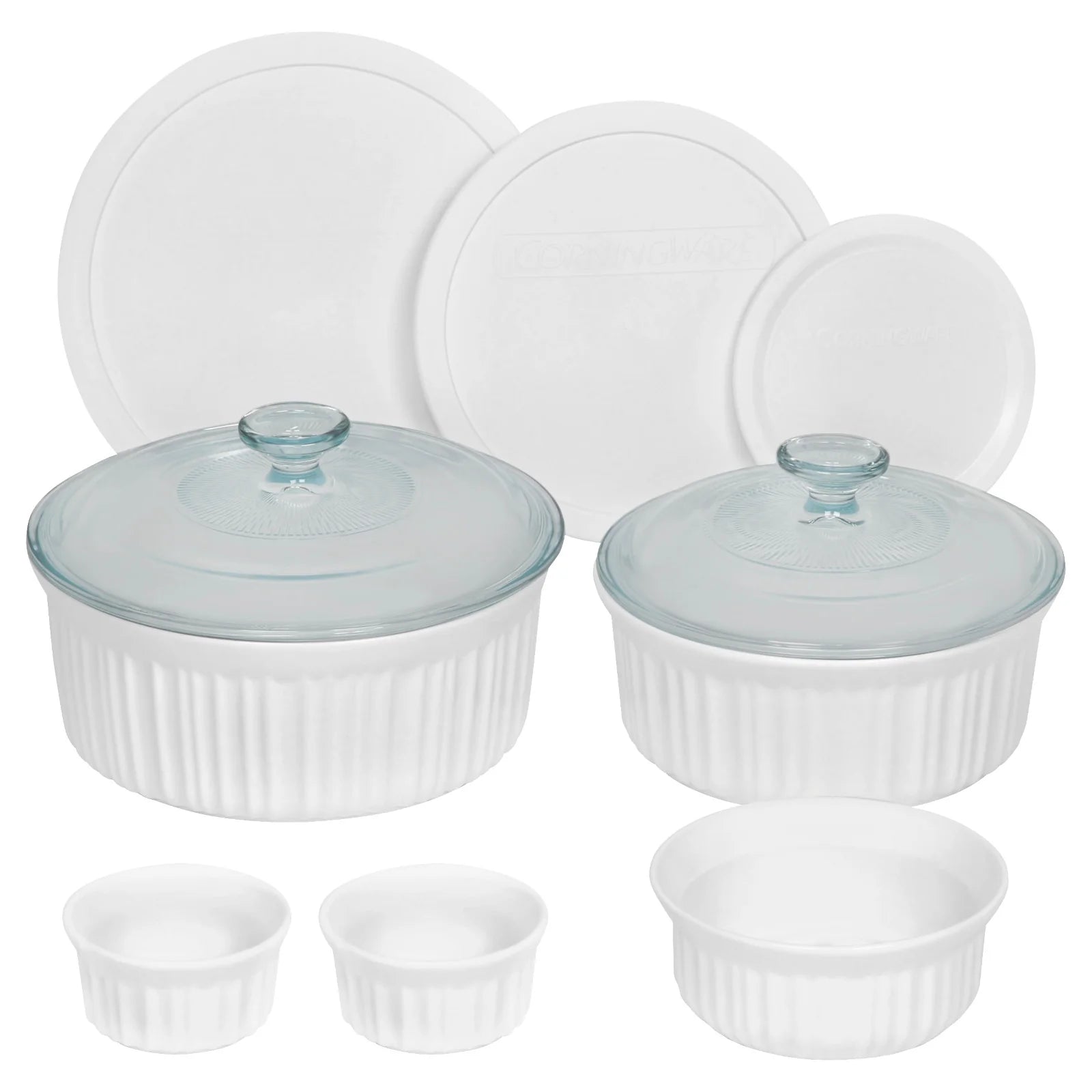 Corelle dinnerware platesplates French White Corelle 10-piece Round Bakeware Set
