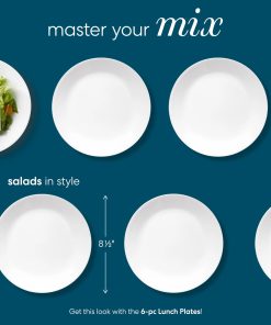 Alternative view of Corelle dinnerware platesplates Winter Frost White 8.5 Salad Plates, 6-pack