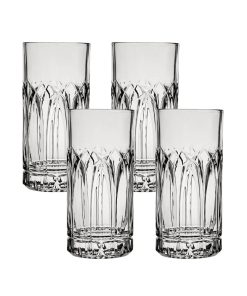 Corelle dinnerware platesplatesware Traze PST Highball Glasses (4-Pieces), 12-ounce, Dishwasher Safe