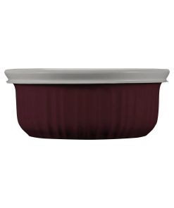 Corelle dinnerware platesplates French Colors 16-ounce Baking Dish with Lid, Cabernet