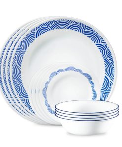 Corelle dinnerware platesplates Rolling Waves 18-piece Dinnerware Set, Service for 6