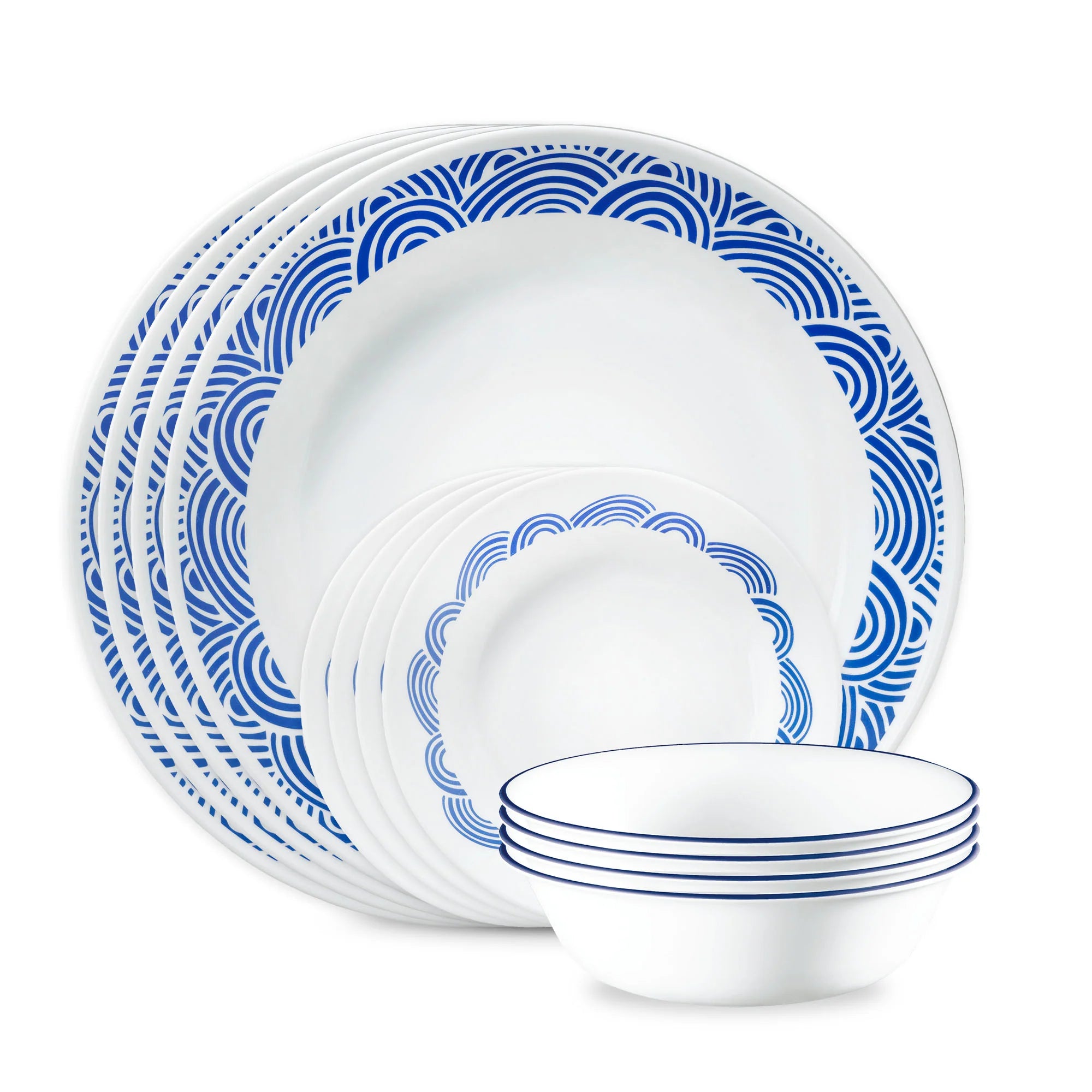 Corelle dinnerware platesplates Rolling Waves 18-piece Dinnerware Set, Service for 6