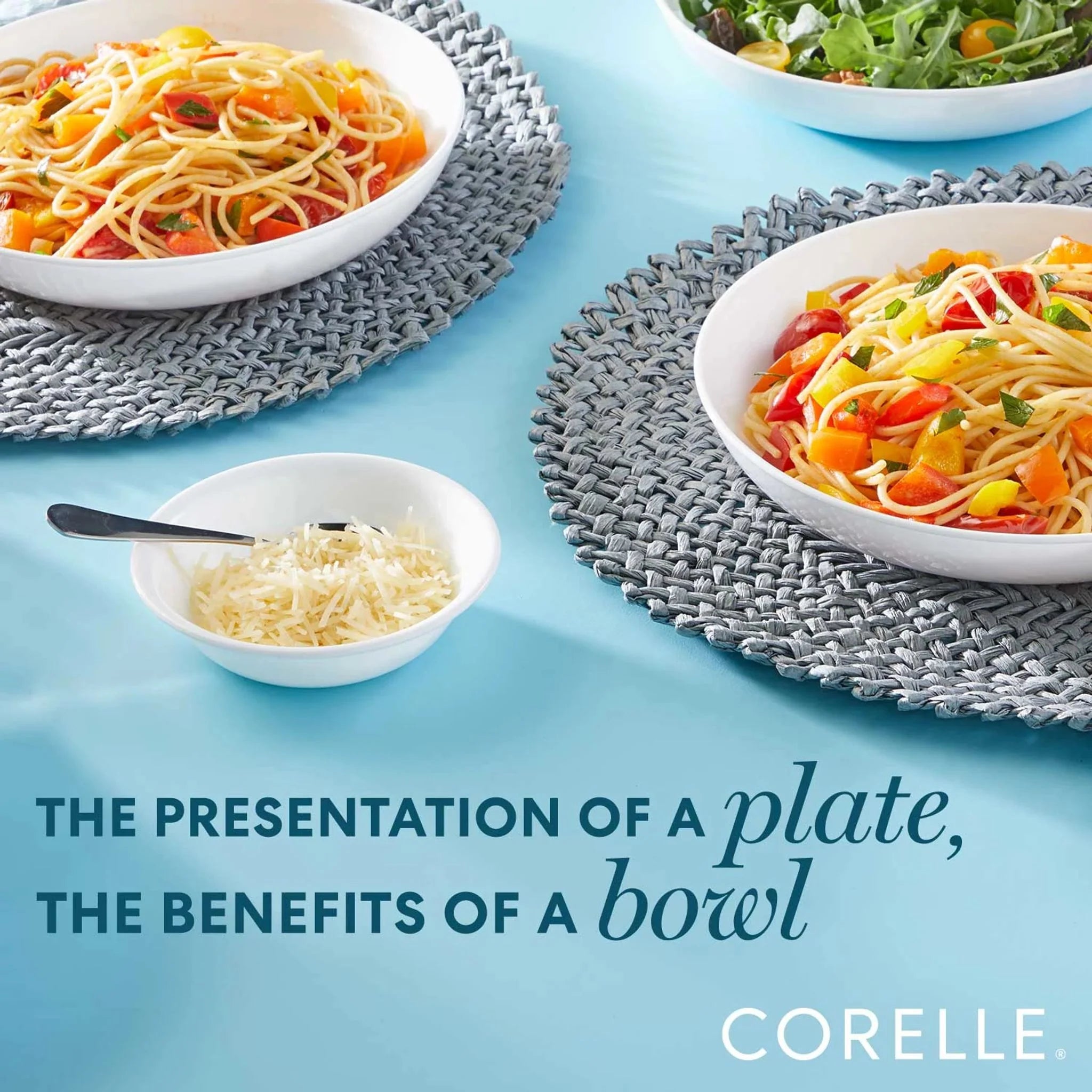 Corelle dinnerware platesplates Winter Frost White 30-ounce Versa Meal Bowls, 4-pack - Image 2