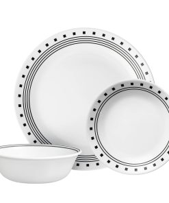 Corelle dinnerware platesplates City Block 12-piece Dinnerware Set, Service for 4
