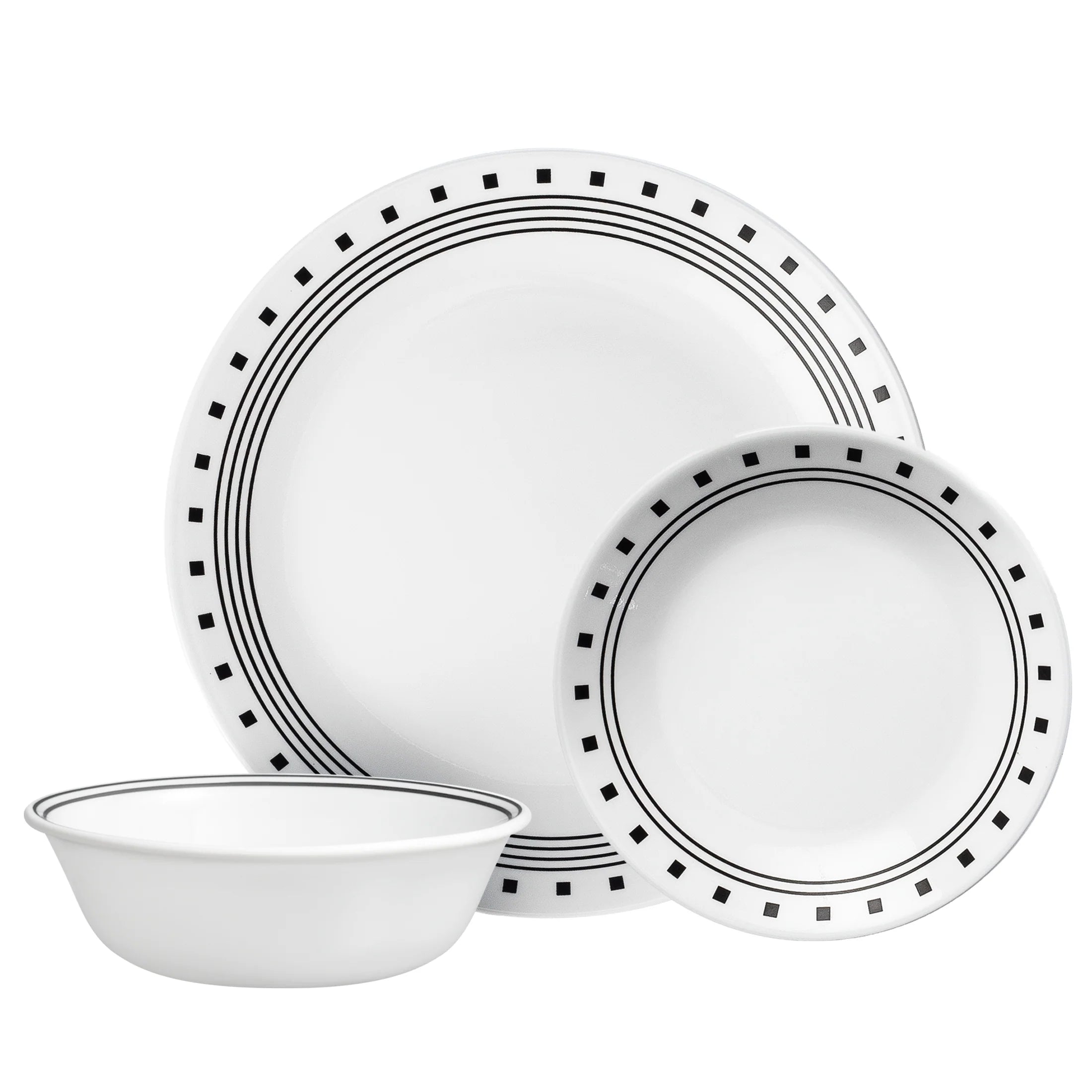 Corelle dinnerware platesplates City Block 12-piece Dinnerware Set, Service for 4