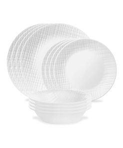 Corelle dinnerware platesplates Linen Weave 12-piece Dinnerware Set, Service for4