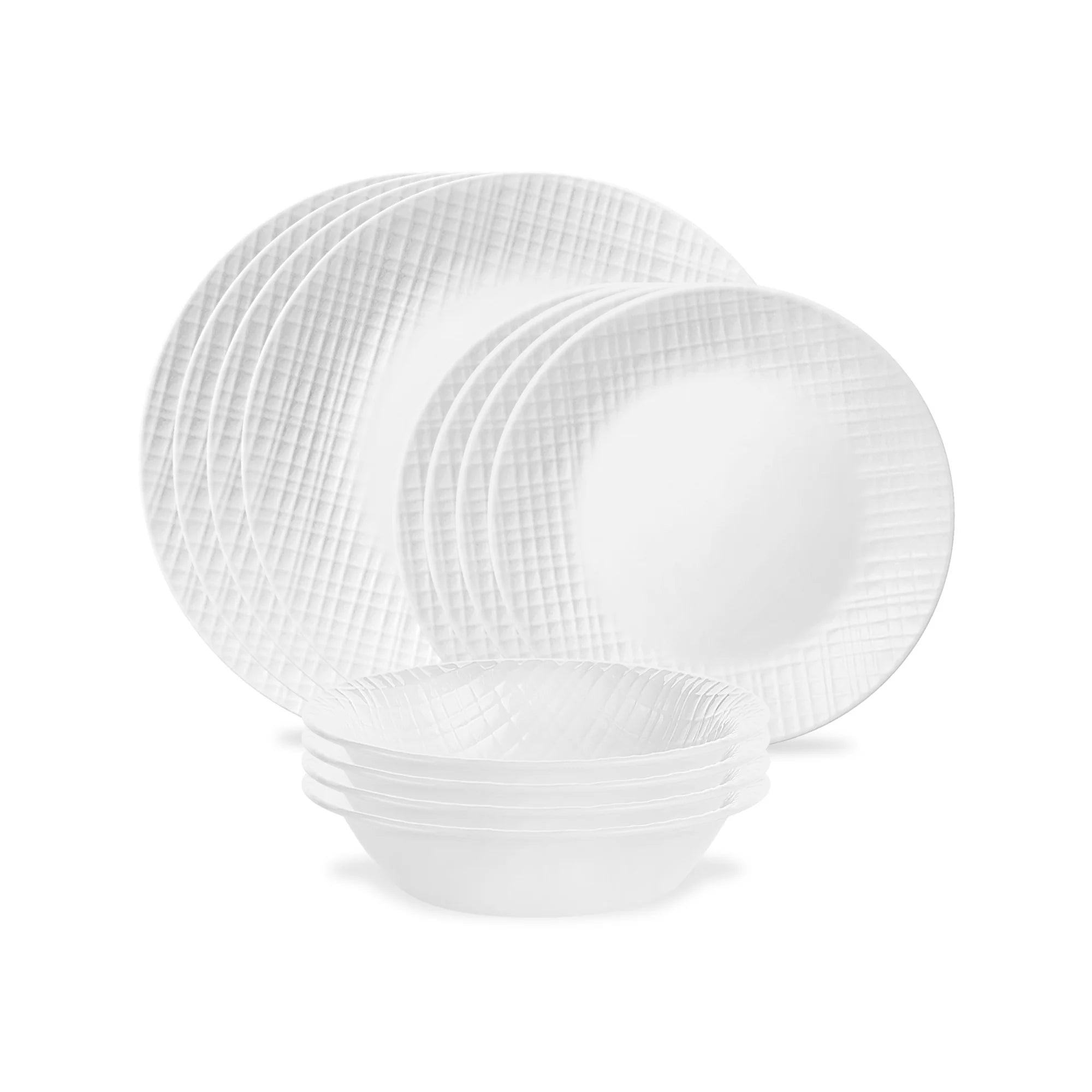 Corelle dinnerware platesplates Linen Weave 12-piece Dinnerware Set, Service for4