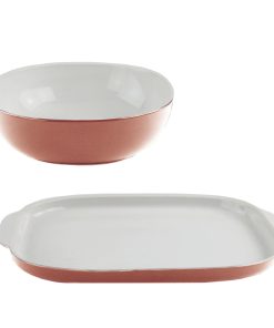 Corelle dinnerware platesplates 2-piece Serving Set, Red Clay