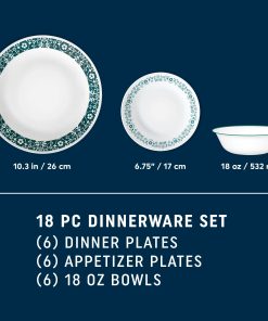 Alternative view of Corelle dinnerware platesplates Penelope 18-piece Dinnerware Set, Service for 6