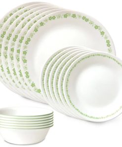Corelle dinnerware platesplates Spring Blossom Green 18-piece Dinnerware Set, Service for 6