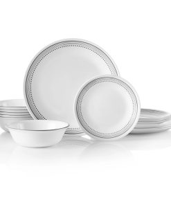 Corelle dinnerware platesplates Mystic Gray 18-piece Mugless Dinnerware Set, Service for 6