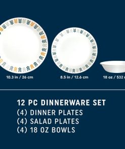 Alternative view of Corelle dinnerware platesplates Anders 12-piece Dinnerware Set, Service for 4