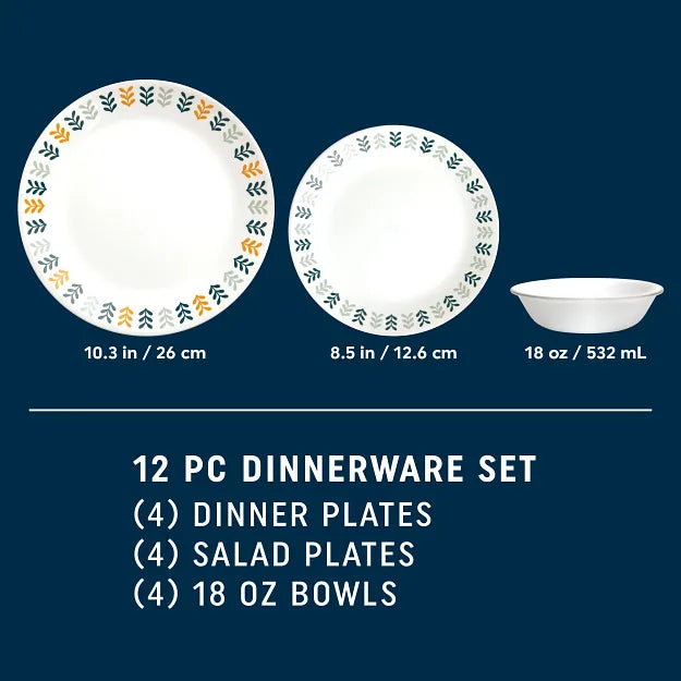 Corelle dinnerware platesplates Anders 12-piece Dinnerware Set, Service for 4 - Image 2
