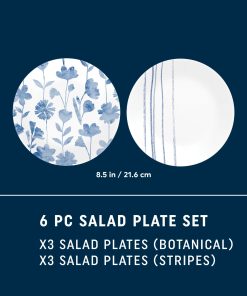 Alternative view of Corelle dinnerware platesplates Botanical Stripes 8.5 Salad Plates, 6 Pack