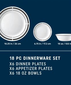 Alternative view of Corelle dinnerware platesplates Brasserie 18-piece Dinnerware Set, Service for 6