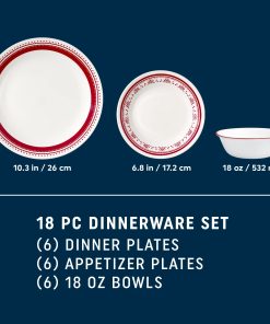 Alternative view of Corelle dinnerware platesplates Sadie 18-piece Dinnerware Set, Service for 6