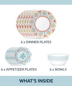 Alternative view of Corelle dinnerware platesplates Global Collection Terracotta Dreams 18-piece Dinnerware Set, Service for 6