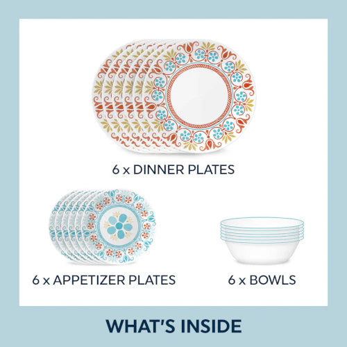 Corelle dinnerware platesplates Global Collection Terracotta Dreams 18-piece Dinnerware Set, Service for 6 - Image 2