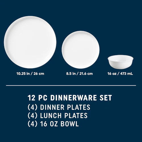 Corelle dinnerware platesplates Modern Rounds 12pc Set, Service for 4 - Image 4