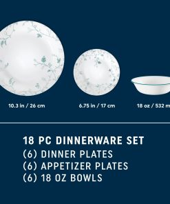 Alternative view of Corelle dinnerware platesplates Chambord 18-piece Dinnerware Set, Service for 6
