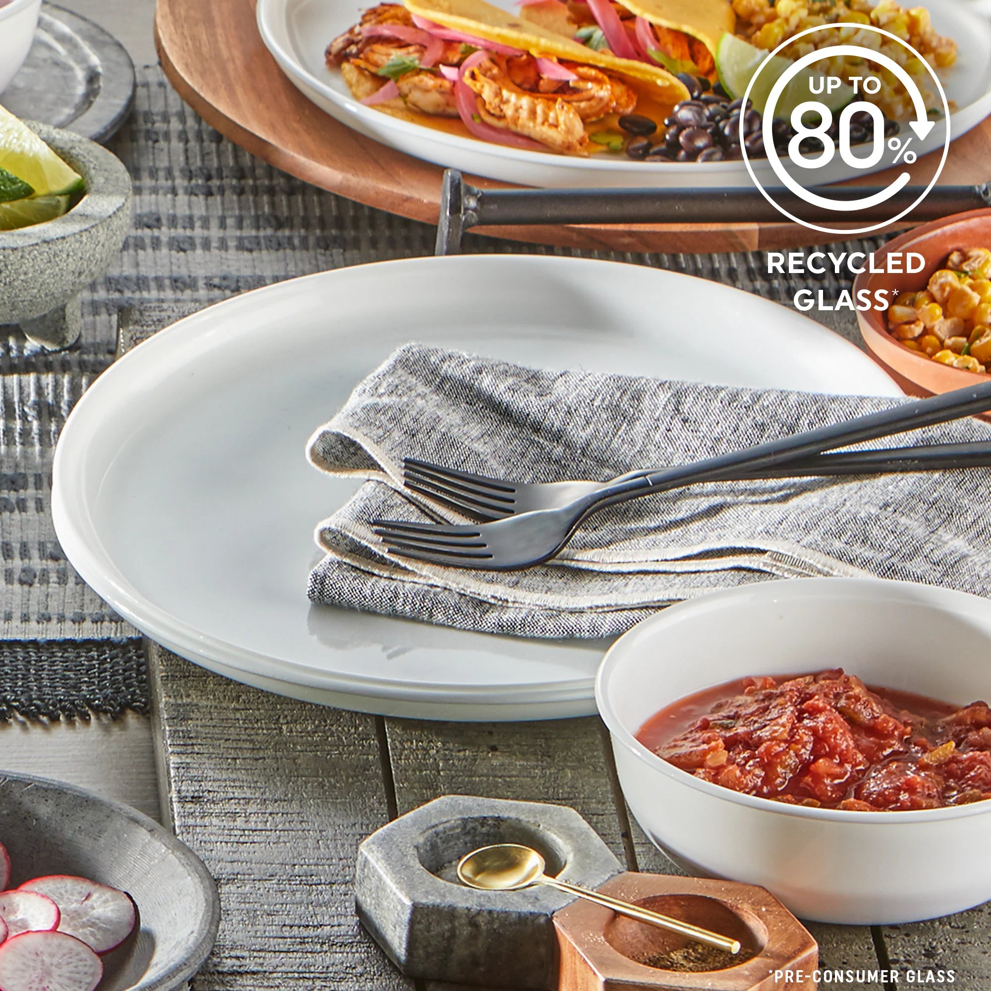 Corelle dinnerware platesplates Modern Rounds 12pc Set, Service for 4 - Image 2