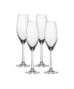 Corelle dinnerware platesplates Sondria Champagne Flute Glasses (4-pieces), 7.25-ounce, Dishwasher Safe