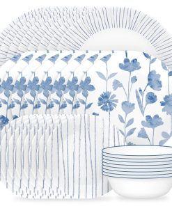 Corelle dinnerware platesplates Botanical Stripes 32-piece Dinnerware Set, Service for 8