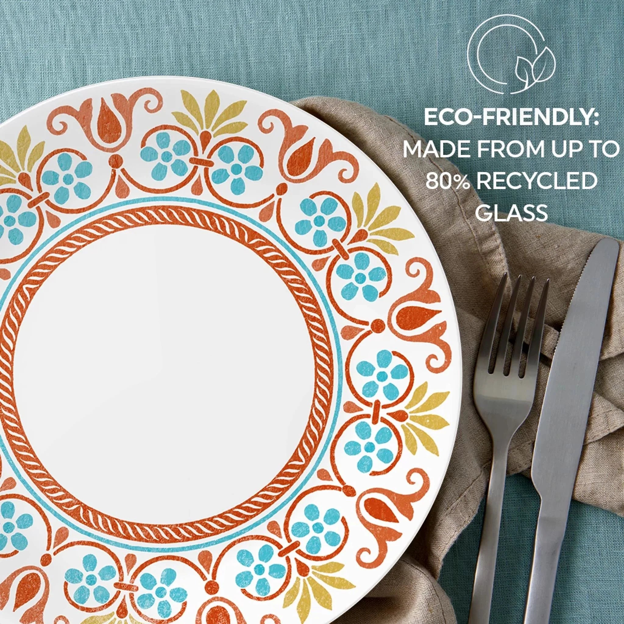 Corelle dinnerware platesplates Global Collection Terracotta Dreams 18-piece Dinnerware Set, Service for 6 - Image 8