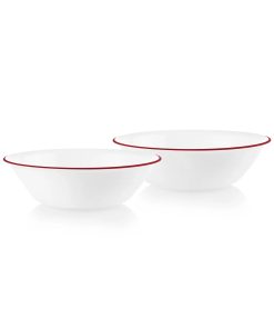 Corelle dinnerware platesplates Radiant Red Banded 1-quart Serving Bowls, 2-pack