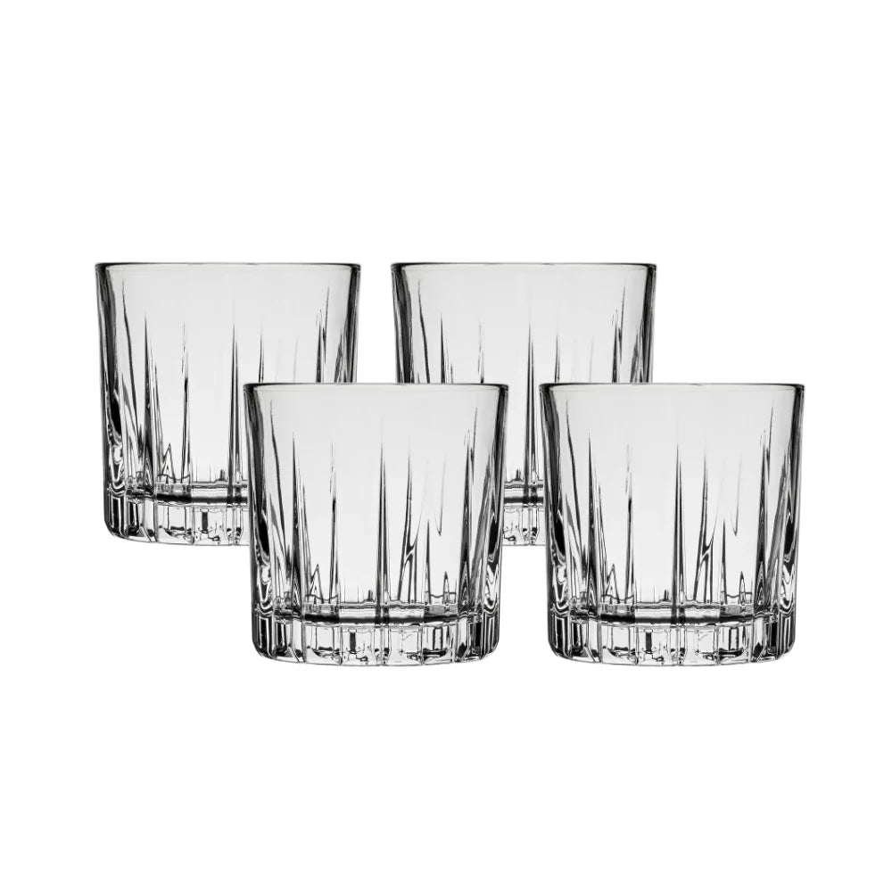 Corelle dinnerware platesplates Traze PRE Rocks Glasses (4-Pieces), 12-ounce, Dishwasher Safe
