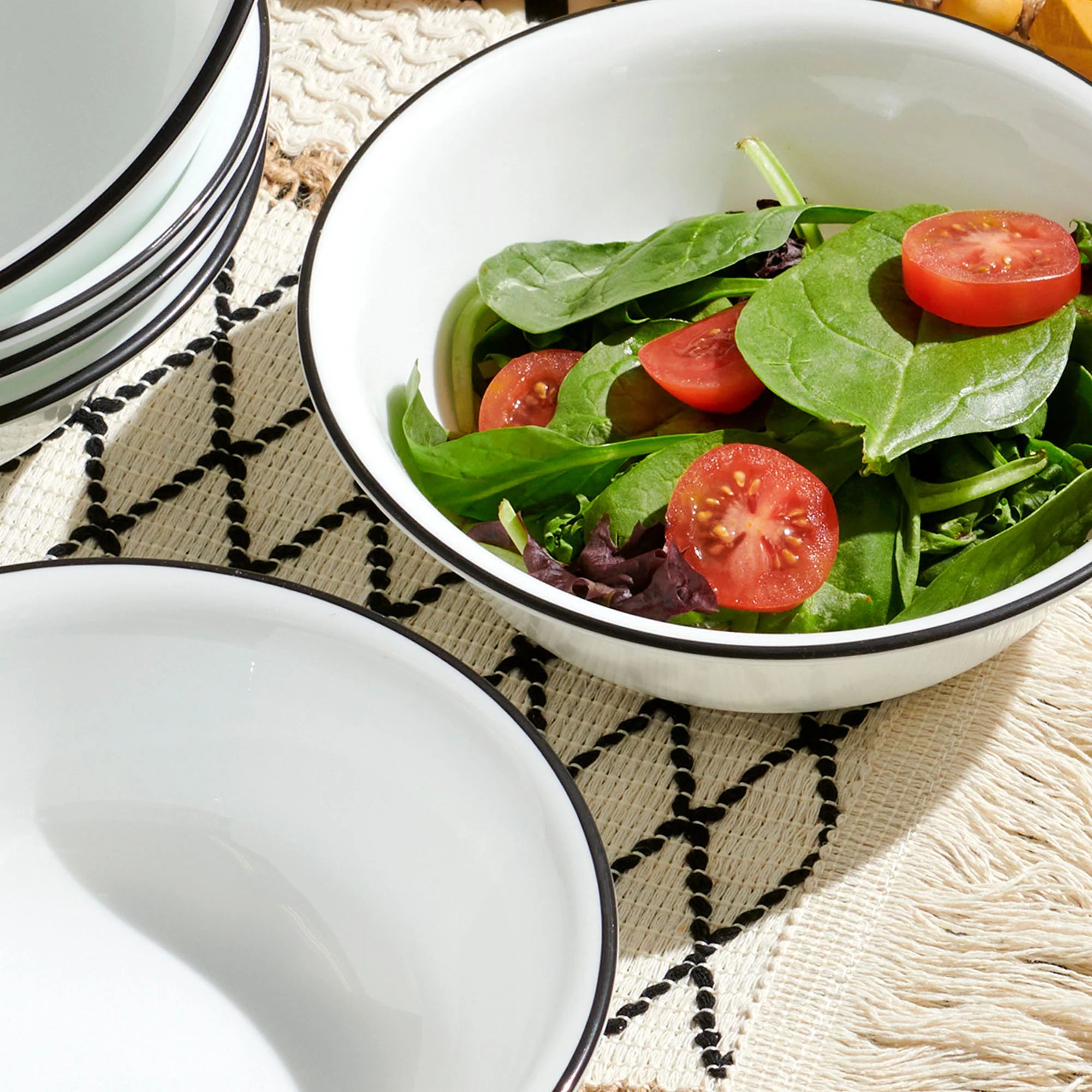 Corelle dinnerware platesplates Delicate Grid 18-piece Dinnerware Set, Service for 6 - Image 2