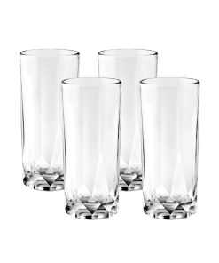 Corelle dinnerware platesplates Cienna Long Drink Glasses (4-Pieces), 14.5-ounce, dishwasher Safe