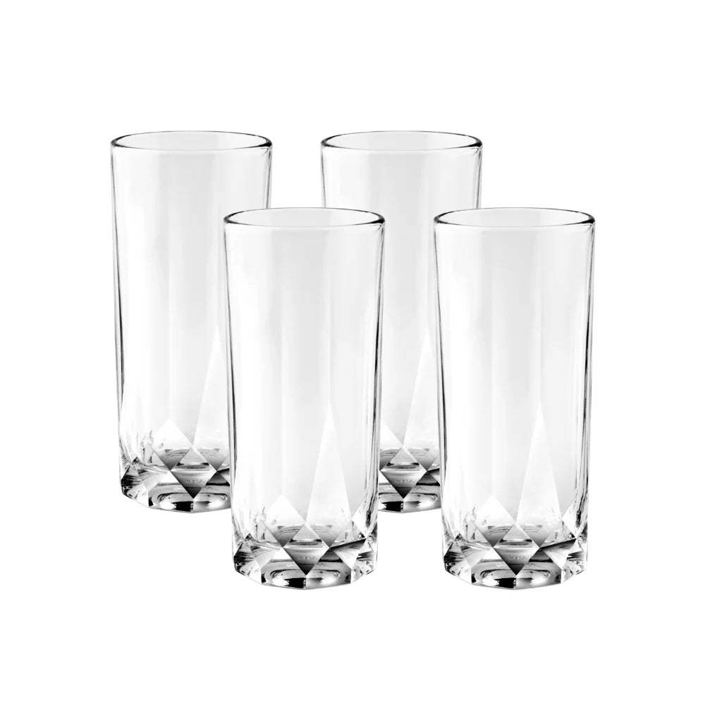 Corelle dinnerware platesplates Cienna Long Drink Glasses (4-Pieces), 14.5-ounce, dishwasher Safe