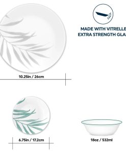 Alternative view of Corelle dinnerware platesplates Solar Print 18-piece Dinnerware Set, Service for 6, EXCLUSIVE