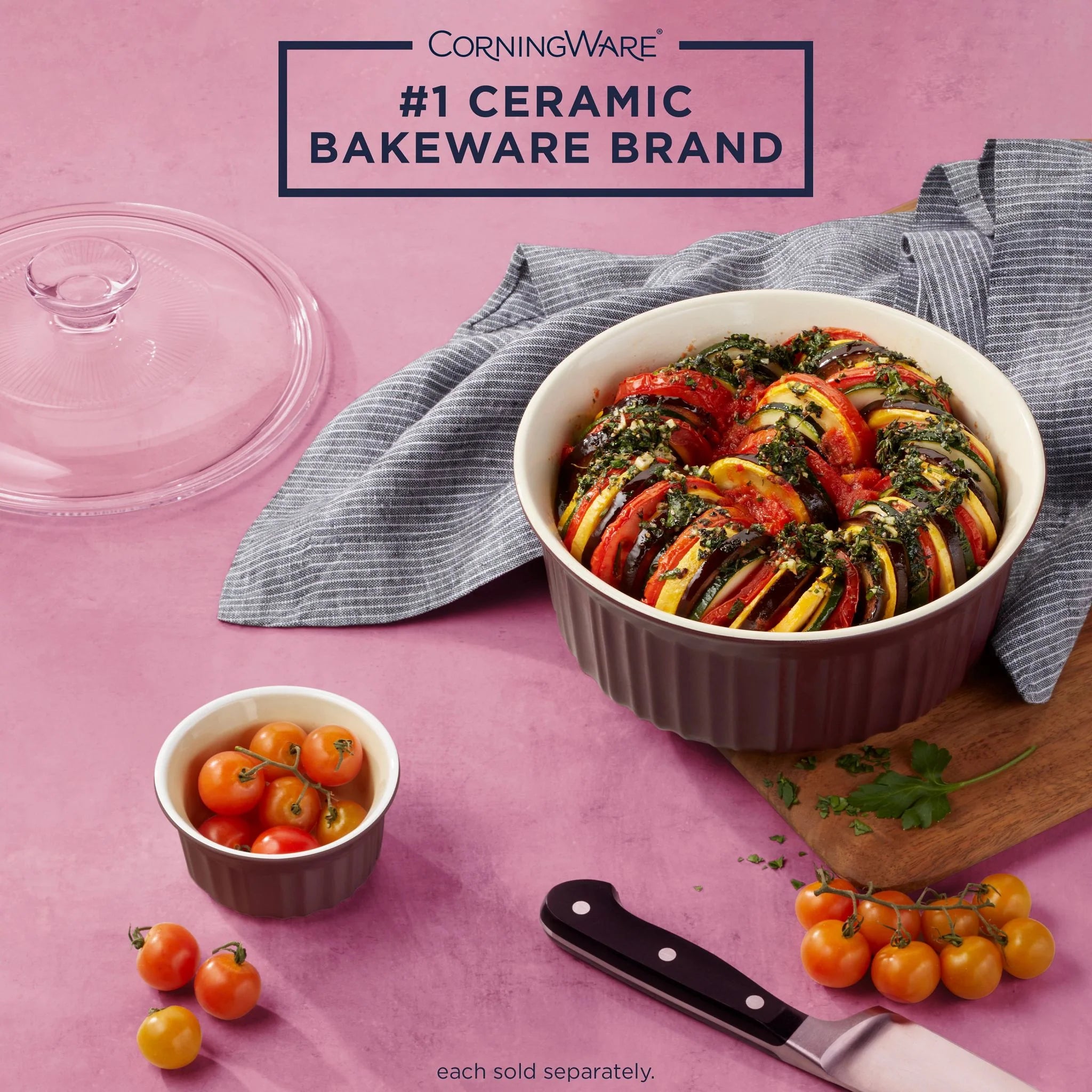 Corelle dinnerware platesplates French Colors 1.5-quart Round Baking Dish, Cabernet - Image 2