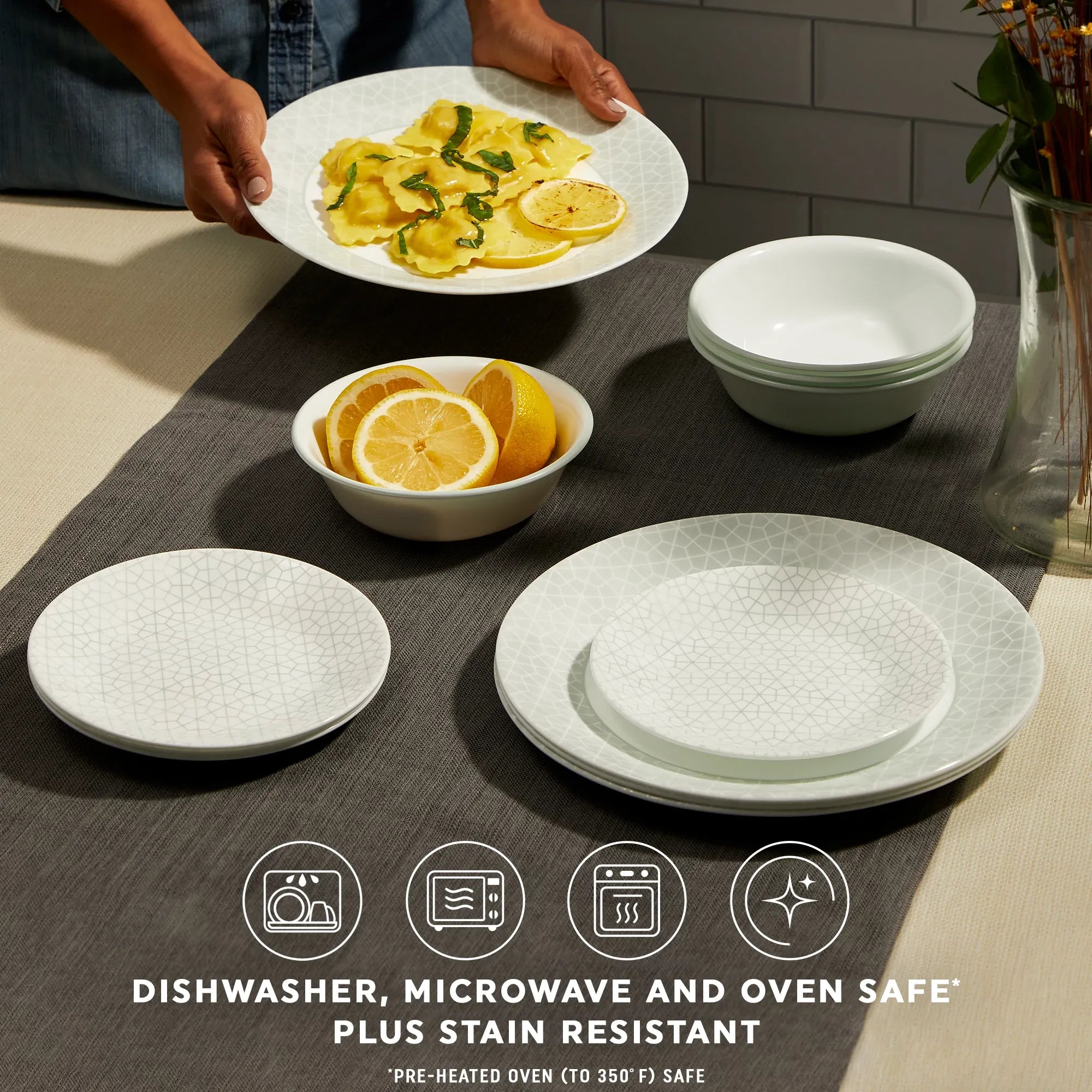 Corelle dinnerware platesplates Knox 12-piece Dinnerware Set, Service for 4 - Image 8