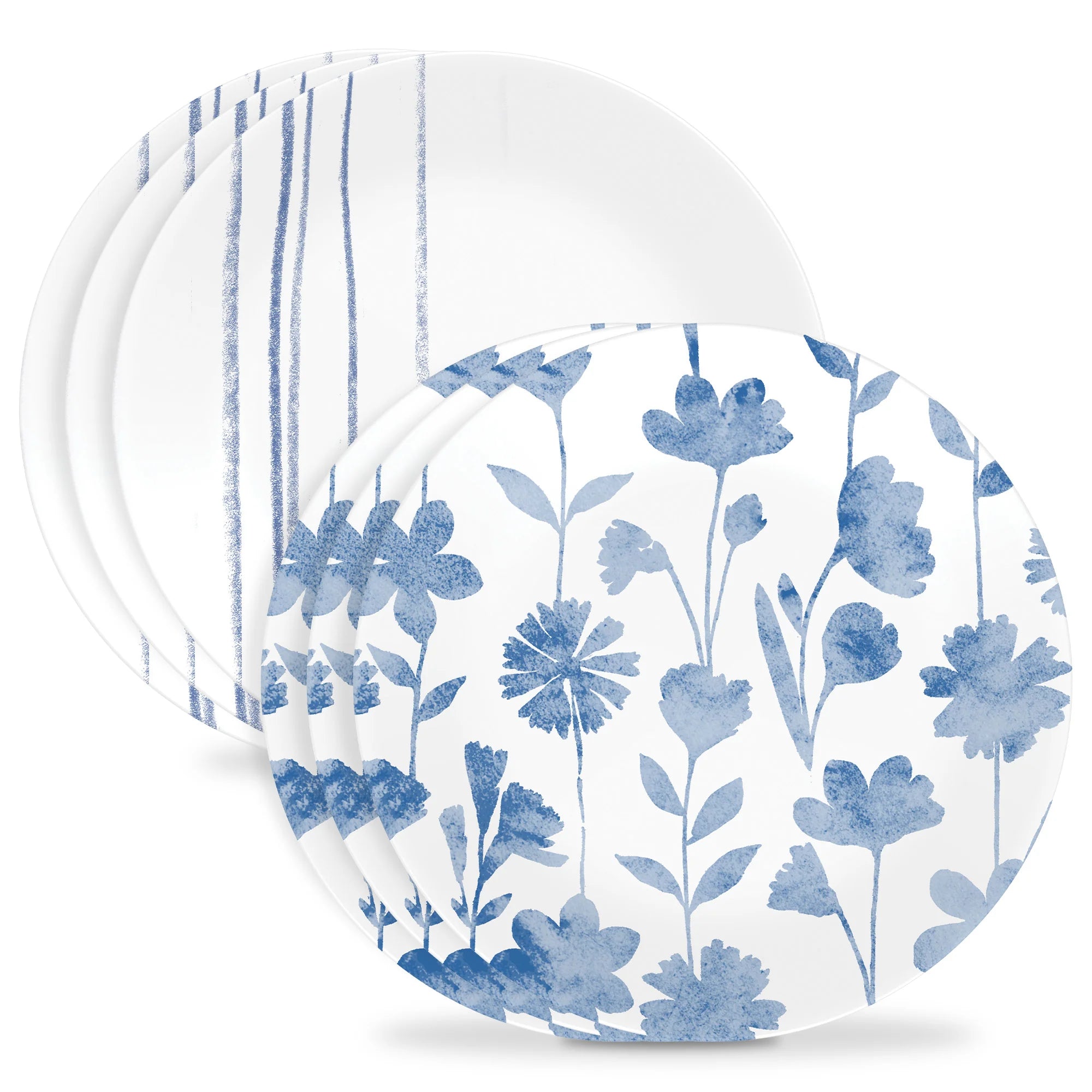 Corelle dinnerware platesplates Botanical Stripes 8.5 Salad Plates, 6 Pack