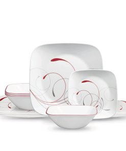 Corelle dinnerware platesplates Square Splendor 12-piece Dinnerware Set with Appetizer Plates, Service for 4