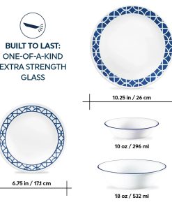 Alternative view of Corelle dinnerware platesplates Cobalt Circles 16-piece Mugless Dinnerware Set, Service of 4
