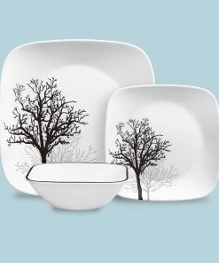 Corelle dinnerware platesplates Timber Shadows 12-piece Dinnerware Set, Service for 4