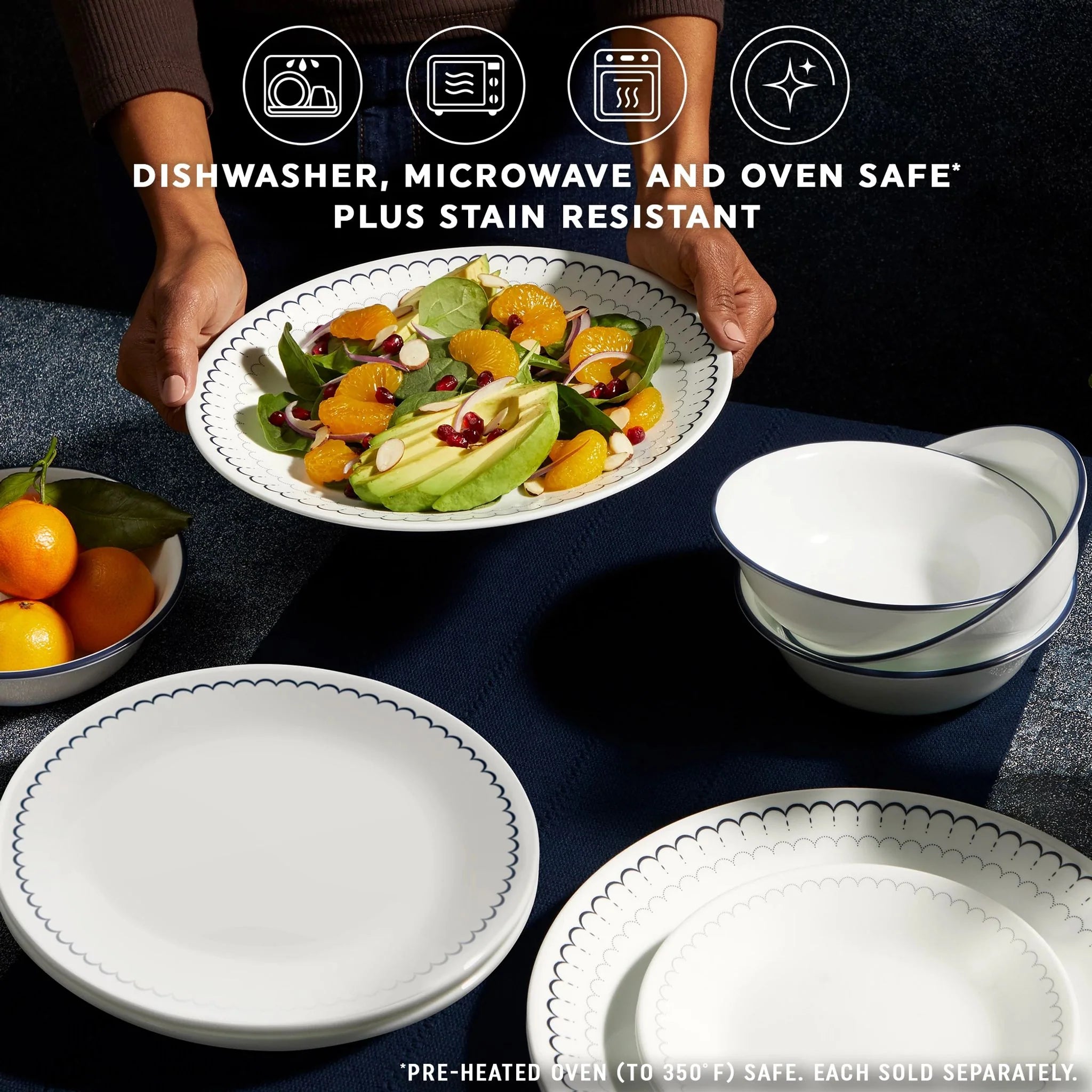 Corelle dinnerware platesplates Caspian Lace 8.5 Lunch Plate, 6 pack - Image 5