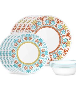 Corelle dinnerware platesplates Global Collection Terracotta Dreams 12-piece Dinnerware Set, Service for 4