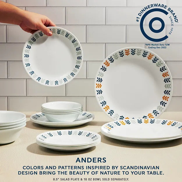 Corelle dinnerware platesplates Anders 18-piece Dinnerware Set, Service for 6 - Image 3