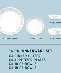 Alternative view of Corelle dinnerware platesplates Country Cottage 16-piece Mugless Dinnerware Set, Service for 4